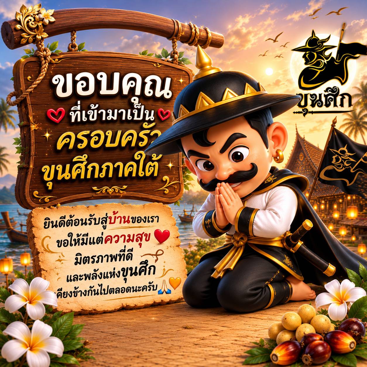 ขอบคุณที่เข้ามาเป็นครอบครัวขุนศึกภาคใต้